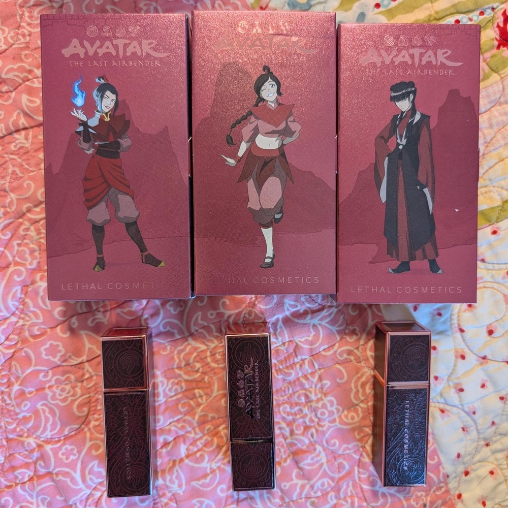 Lethal Cosmetics BNIB Team Azula Avatar Lipstick Bundle